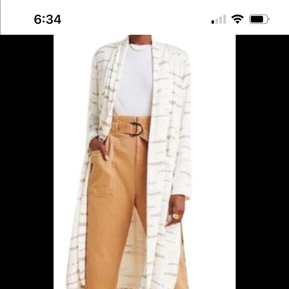 BB Dakota Anthropologie Deedra Duster Jacket cream tan Small